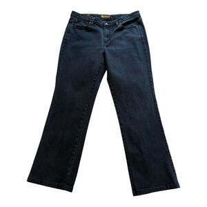 Wrangler Aura Regular Rise Boot Cut Black Denim Jeans - Size 14